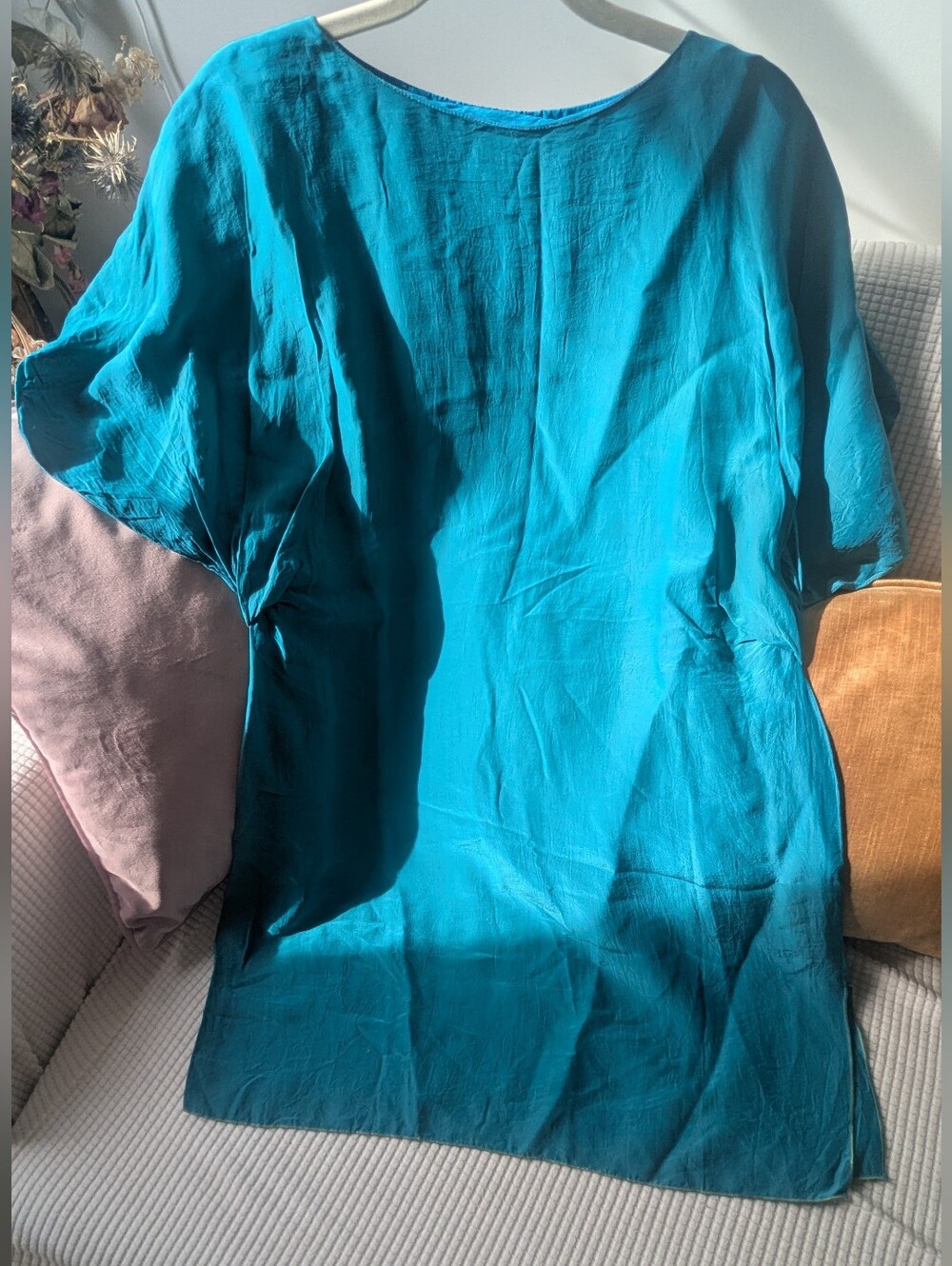 Allegri Milano Teal Short-Sleeve Tunic Dress